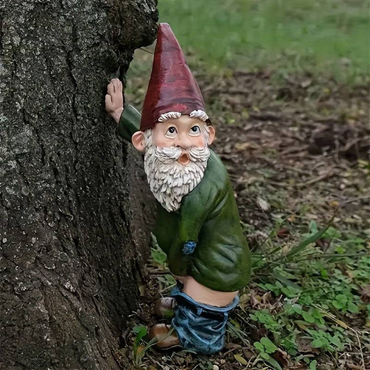 Garden Gnomes Ornaments, Waterproof Resin Funny Garden Gnome Statue Ornaments, Rude Garden Gnome Outdoor Decoration for Patio Yard Lawn Porch
