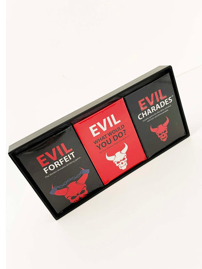 PURE EVIL 3 in 1 Box Set - Adult Party Game - Similar to Cards Against Humanity - OFFICIAL ONE CHIP CHALLENGE